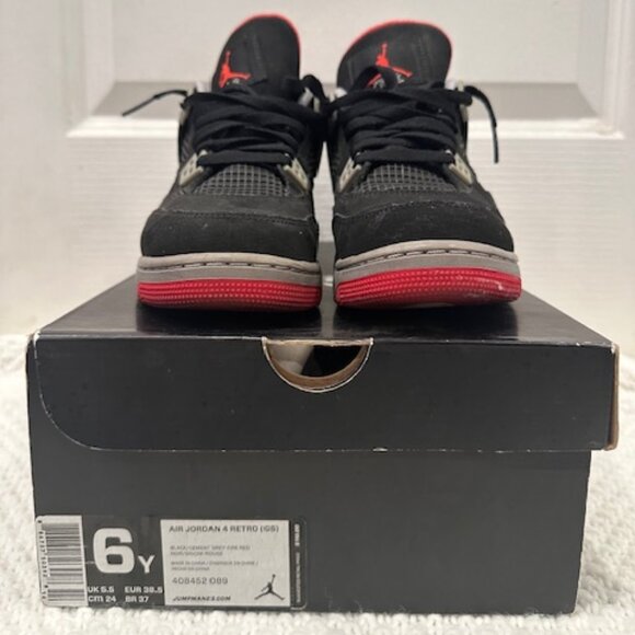 Air Jordan 4 Retro GS “Bred” – Size 6Y / Women’s 7.5 w/ Box – OG Colorway - Picture 1 of 7